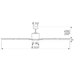Deckenventilator BIG SMOOTH ECO, weiß, 220 cm leise