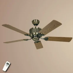 Deckenventilator ECO ELEMENTS, eiche/messing, Ø 132 cm leise