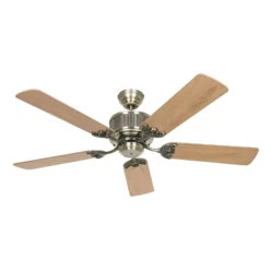 Deckenventilator ECO ELEMENTS, eiche/messing, Ø 132 cm leise