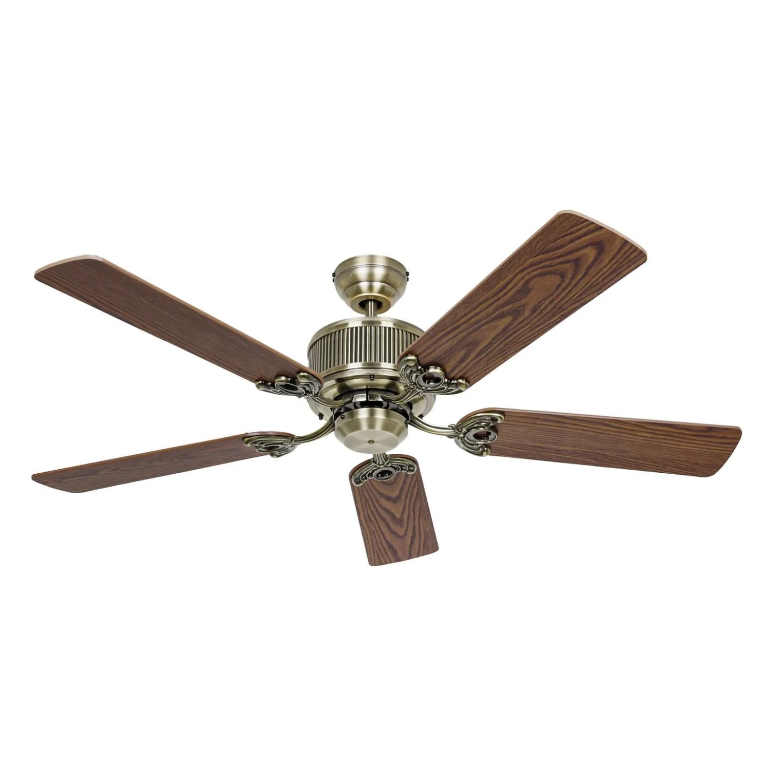 Deckenventilator ECO ELEMENTS, eiche/messing, Ø 132 cm leise