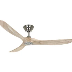 Deckenventilator ECO GENUINO, chrom/holz hell Ø 152 cm leise