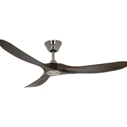 Deckenventilator ECO GENUINO, chrom/nussbaum, Ø 152 cm leise