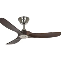 Deckenventilator ECO GENUINO, chrom/nussbaum, Ø 122 cm leise