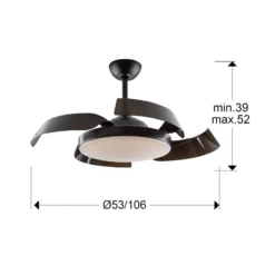 Deckenventilator Enzo mit LED dimmbar, CCT schwarz