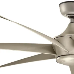 Deckenventilator Lehr2, IP44, silber antik, Ø 137 cm