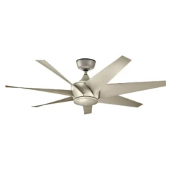 Deckenventilator Lehr2, IP44, silber antik, Ø 137 cm