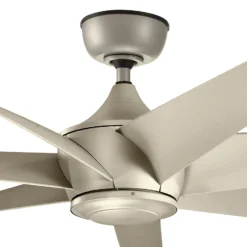 Deckenventilator Lehr, IP44, silber antik, Ø 203 cm