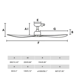 Deckenventilator Outwood, braun, DC, leise, Ø 150 cm, IP44