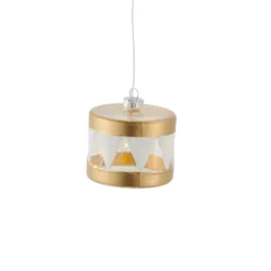 Deko-Anhänger Elly mit LED, Ø 7 cm, gold