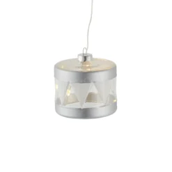 Deko-Anhänger Elly mit LED, Ø 7 cm, silber
