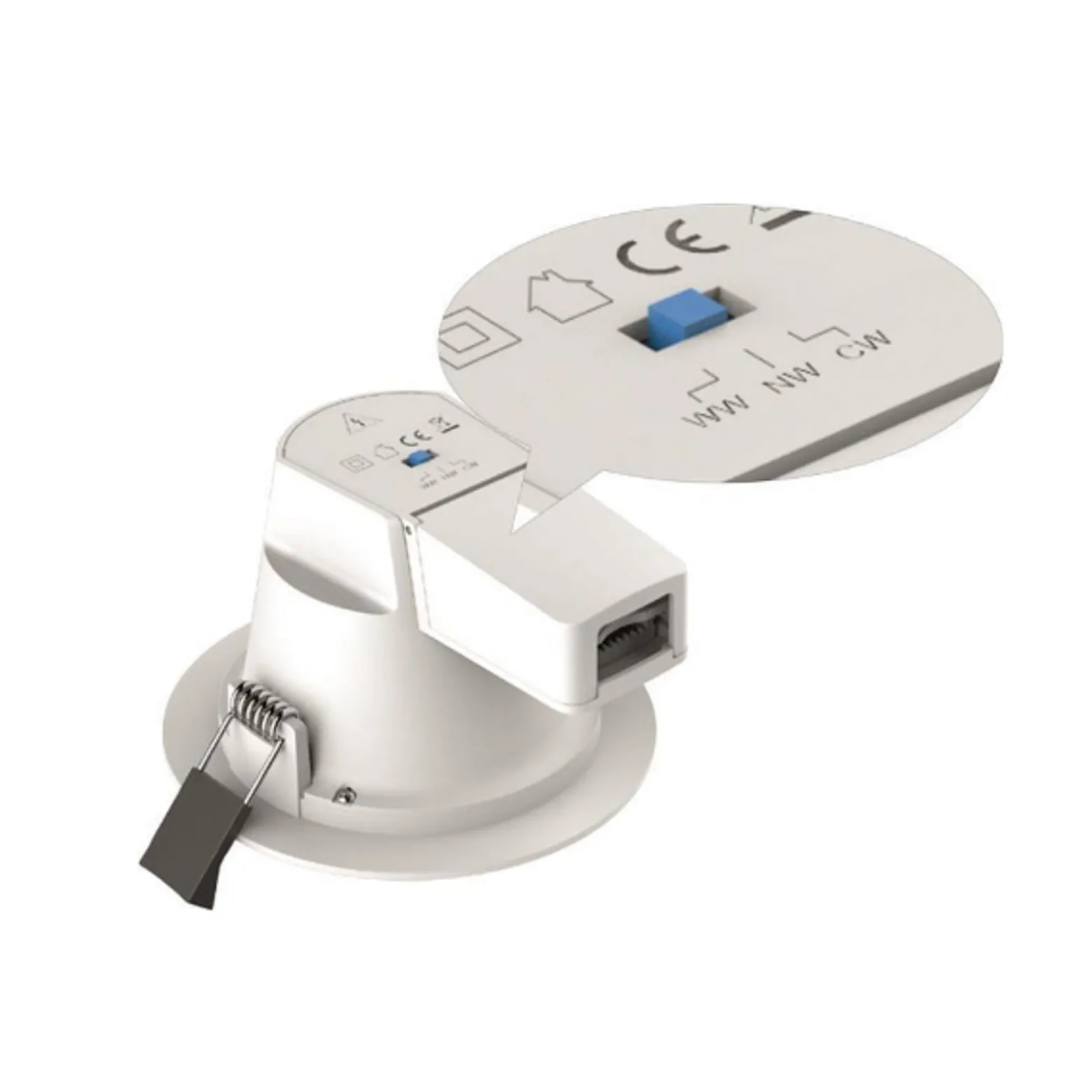 DOTLUX LED-Einbaudownlight CIRCLEugr, 18 W, Ø 17,2 cm, CCT