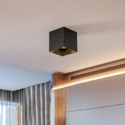 Downlight Cobble in eckiger Form, schwarz
