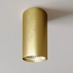 Downlight Eye S in Zylinderform, messing