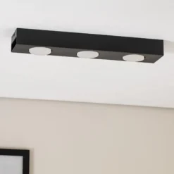 Downlight Ian in Schwarz, dreiflammig
