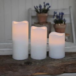 Dreierset LED-Kerzen für den Außenbereich