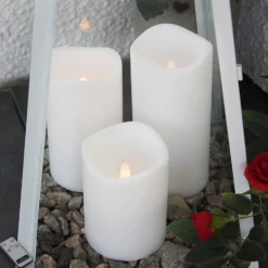 Dreierset LED-Kerzen für den Außenbereich