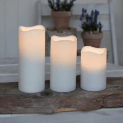Dreierset LED-Kerzen für den Außenbereich