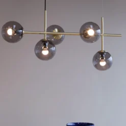 Dyberg Larsen Como Hängeleuchte, 5-flg., messing