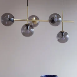 Dyberg Larsen Como Hängeleuchte, 5-flg., messing