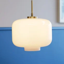 Dyberg Larsen Hängelampe Arp, messingfarben, Glas, Ø 30 cm