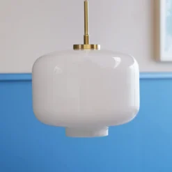 Dyberg Larsen Hängelampe Arp, messingfarben, Glas, Ø 30 cm
