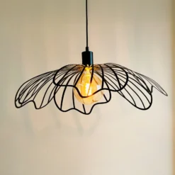 Dyberg Larsen Hängelampe BLUMEN, schwarz matt, Ø 60 cm