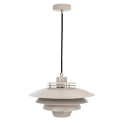 Dyberg Larsen Hängelampe Ejka mini, beige, Ø 30 cm, Metall