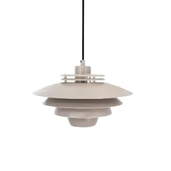 Dyberg Larsen Hängelampe Ejka mini, beige, Ø 30 cm, Metall