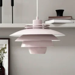 Dyberg Larsen Hängelampe Ejka mini, rosa, Ø 30 cm, Metall