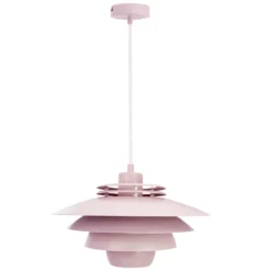 Dyberg Larsen Hängelampe Ejka mini, rosa, Ø 30 cm, Metall