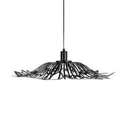 Dyberg Larsen Hängelampe Flora, schwarz matt, Ø 60 cm Metall