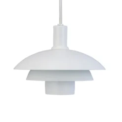 Dyberg Larsen Hängelampe Morph, weiß, Höhe 32 cm, Metall