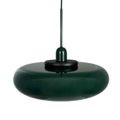 Dyberg Larsen Hängelampe Planet, dunkelgrün, Ø 40 cm, Metall