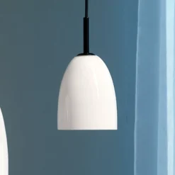 Dyberg Larsen Jazz Hängeleuchte opal/schwarz 18 cm