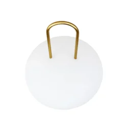 Dyberg Larsen LED-Akku-Laterne Ellipse, weiß/messing, IP44