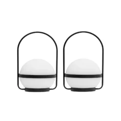 Dyberg Larsen LED-Akku-Laterne Summer, 2 Stück, schwarz