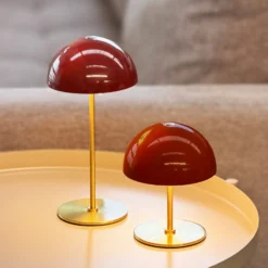 Dyberg Larsen LED-Akkutischlampe Along, rot, 2er-Set