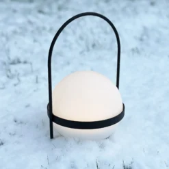 Dyberg Larsen LED-Solarlampe Summer, weiß/schwarz Höhe 26 cm