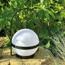 Dyberg Larsen LED-Solarlampe Summer, weiß/schwarz Höhe 26 cm