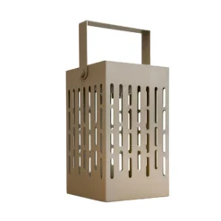 Dyberg Larsen LED-Solar-Laterne Luma, beige, 20 cm, IP44