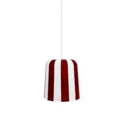 Dyberg Larsen Pendellampe Gry, dunkelrot/weiß, Ø 20 cm