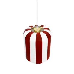 Dyberg Larsen Pendellampe Gry, dunkelrot/weiß, Ø 20 cm
