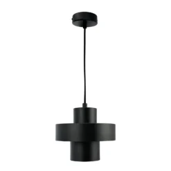 Dyberg Larsen Pendellampe Stoke, schwarz, Ø 20 cm, Metall