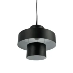 Dyberg Larsen Pendellampe Stoke, schwarz, Ø 20 cm, Metall