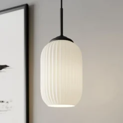 Dyberg Larsen Riflet Pendellampe aus Glas, Ø 14 cm
