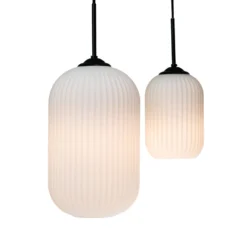 Dyberg Larsen Riflet Pendellampe aus Glas, Ø 20 cm