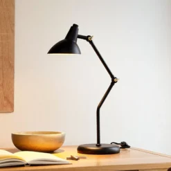 Dyberg Larsen Tischleuchte Vela, schwarz, Höhe 45 cm
