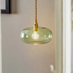 EBB & FLOW Horizon Glas-Pendelleuchte grün Ø 21 cm