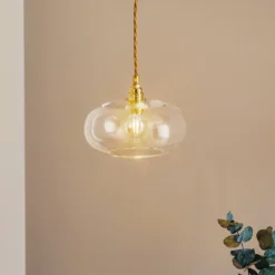 EBB & FLOW Horizon Glas-Pendelleuchte klar Ø 21 cm