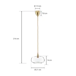 EBB & FLOW Horizon Glas-Pendelleuchte klar Ø 21 cm
